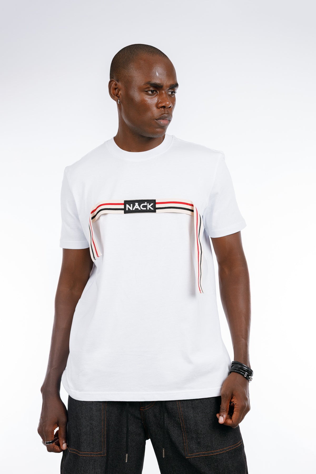 NACK Ribbon Tee in White