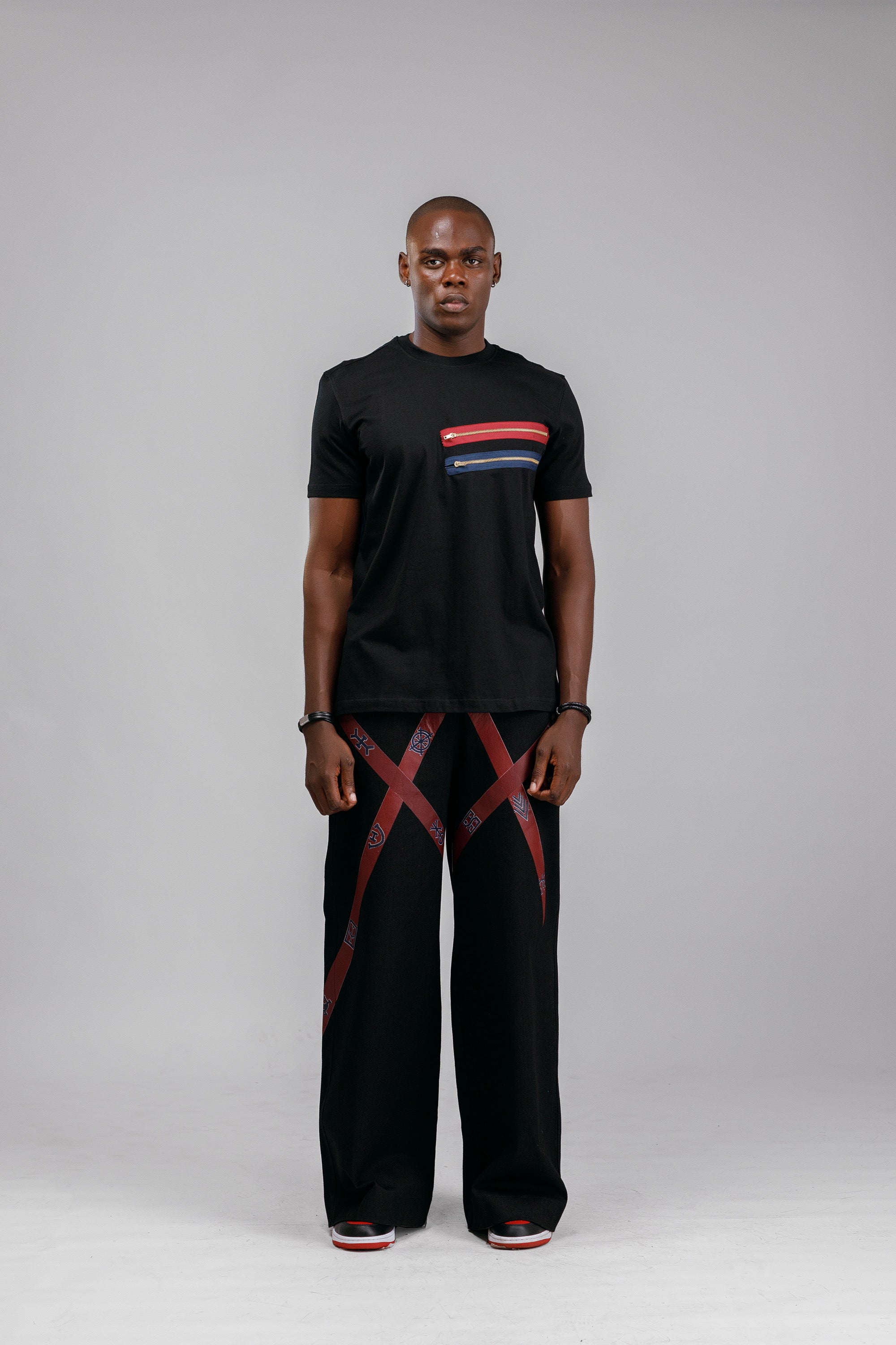 NACK Moon Zip Tee in Black