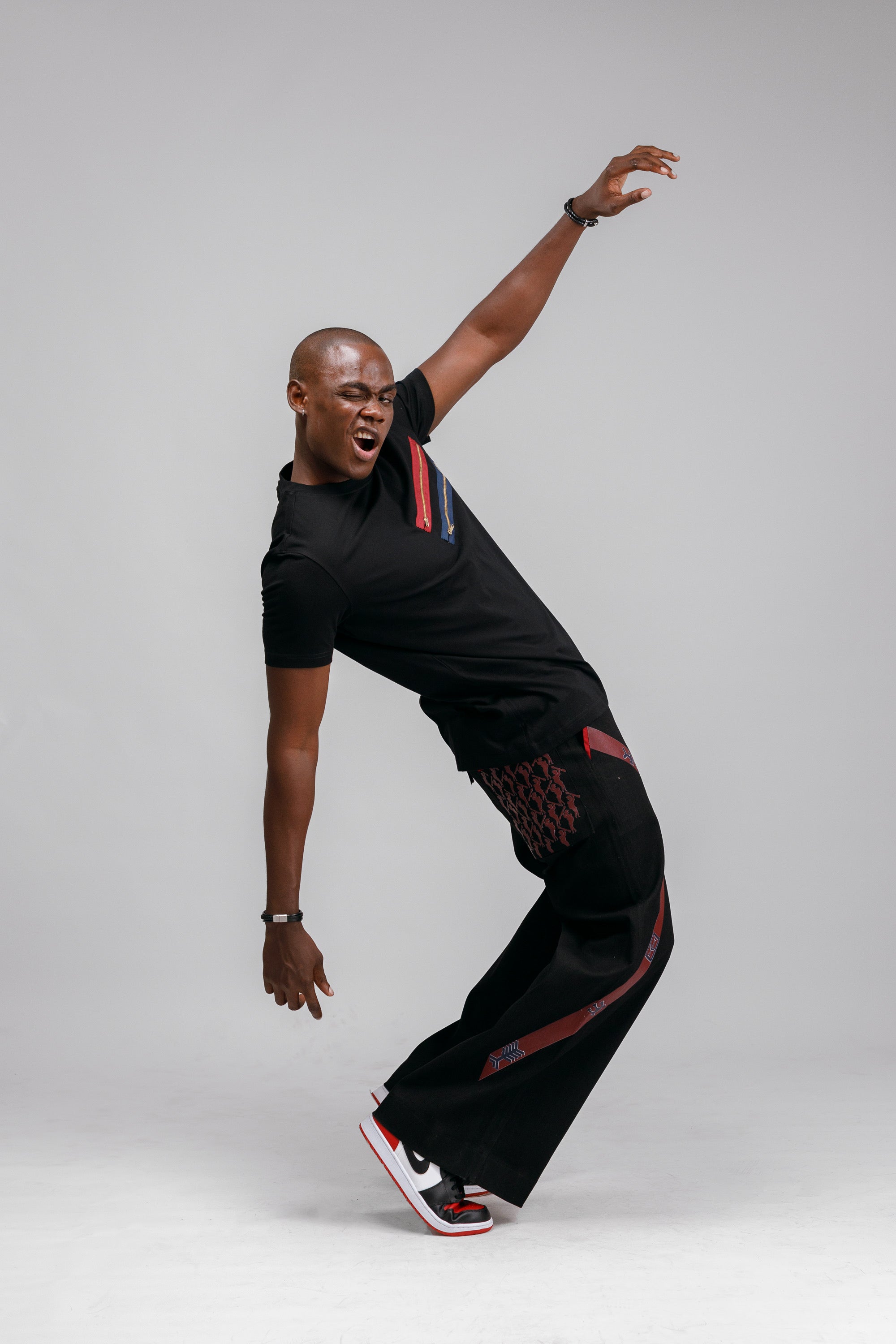 NACK Moon Zip Tee in Black