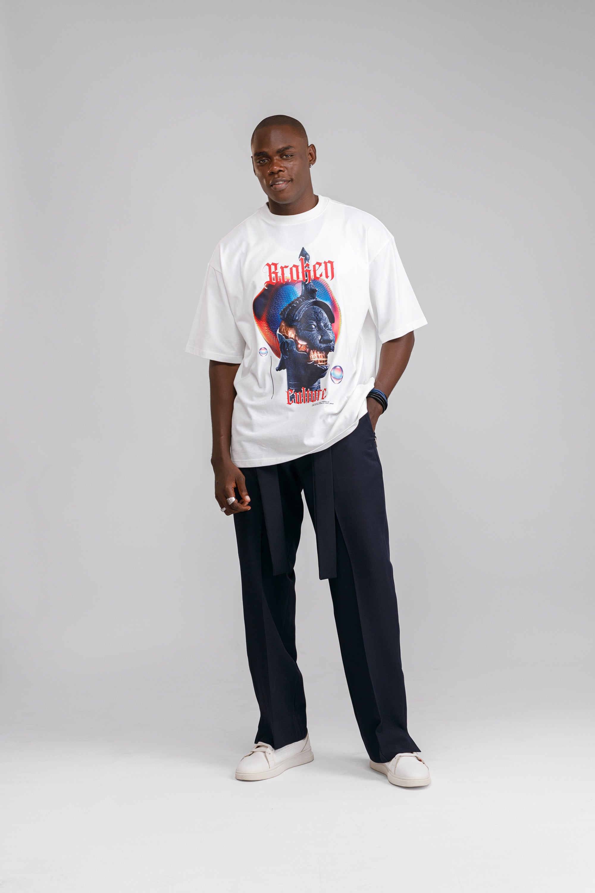NACK Art Silk Pant in Navy Blue