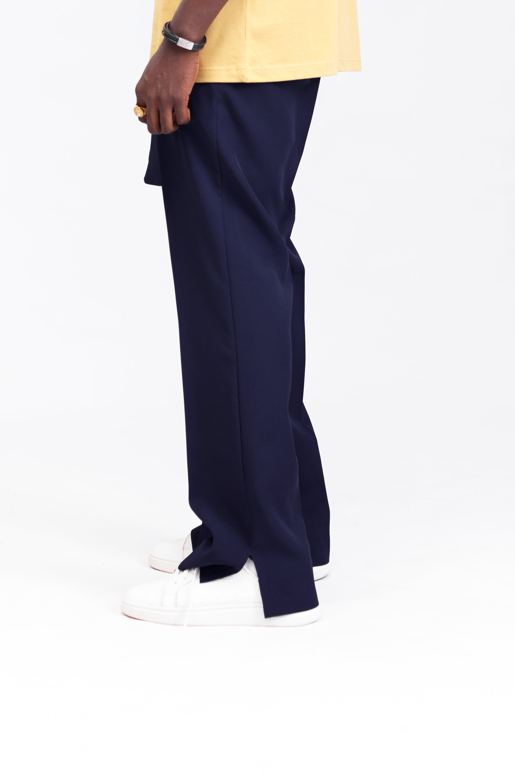 NACK Art Silk Pant in Navy Blue