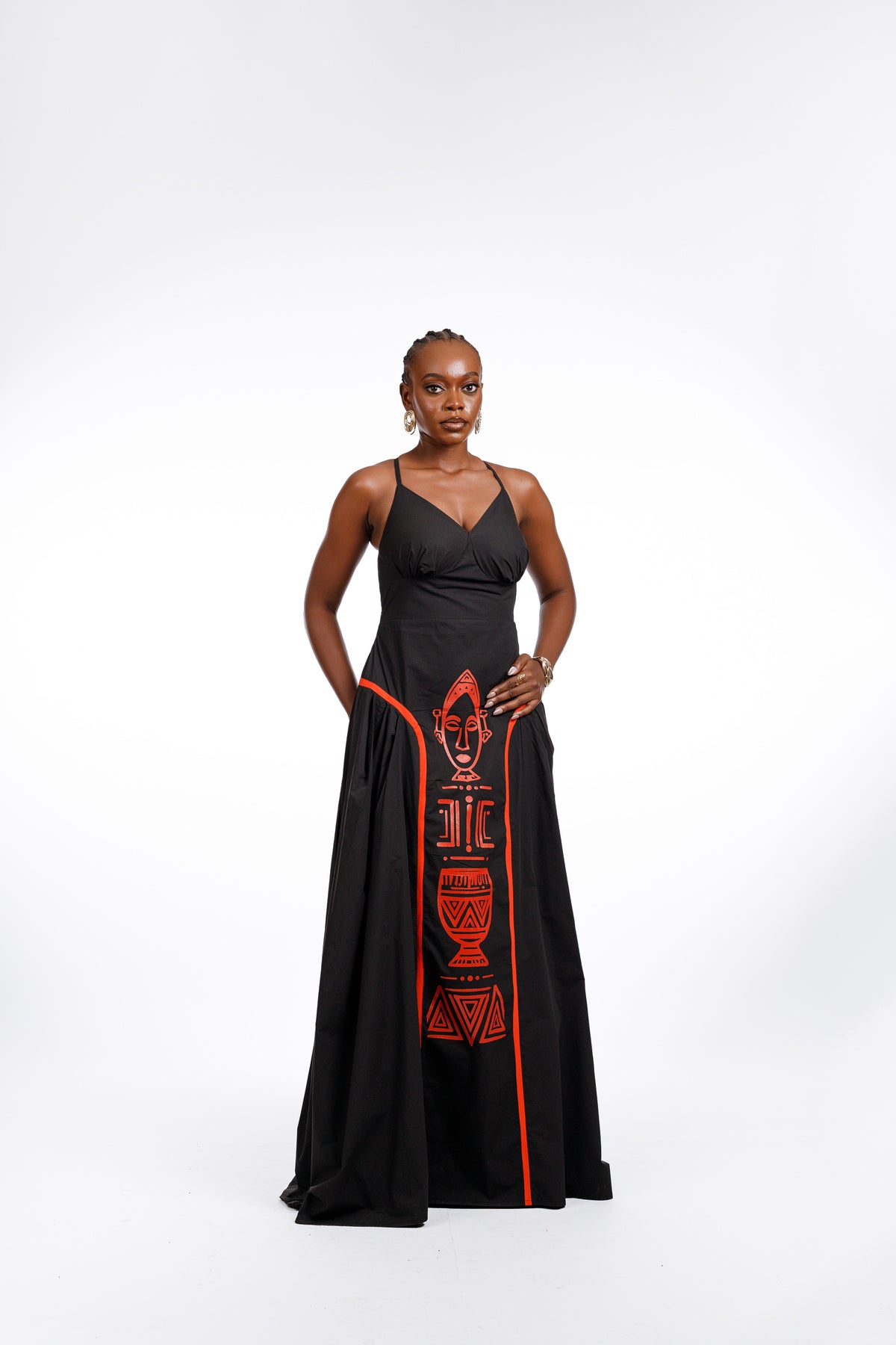 Farrko Afro Dress in Black