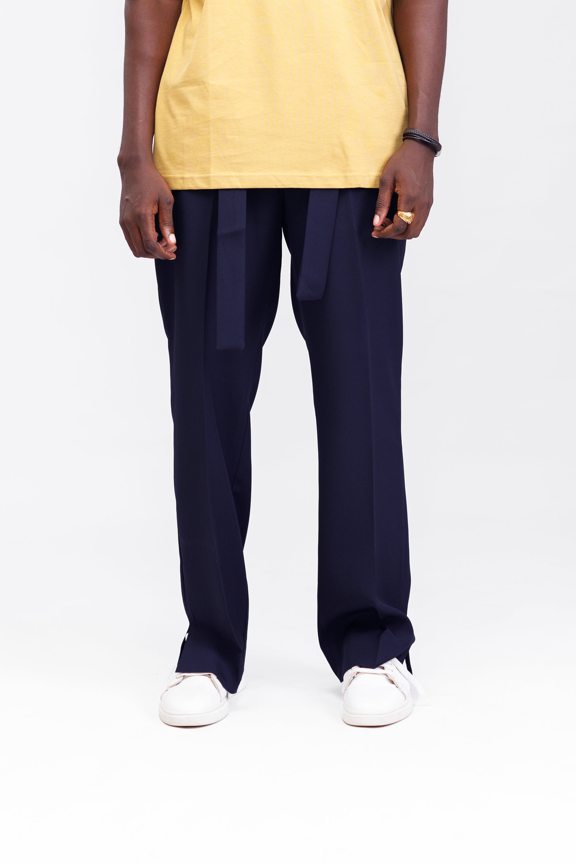 NACK Art Silk Pant in Navy Blue
