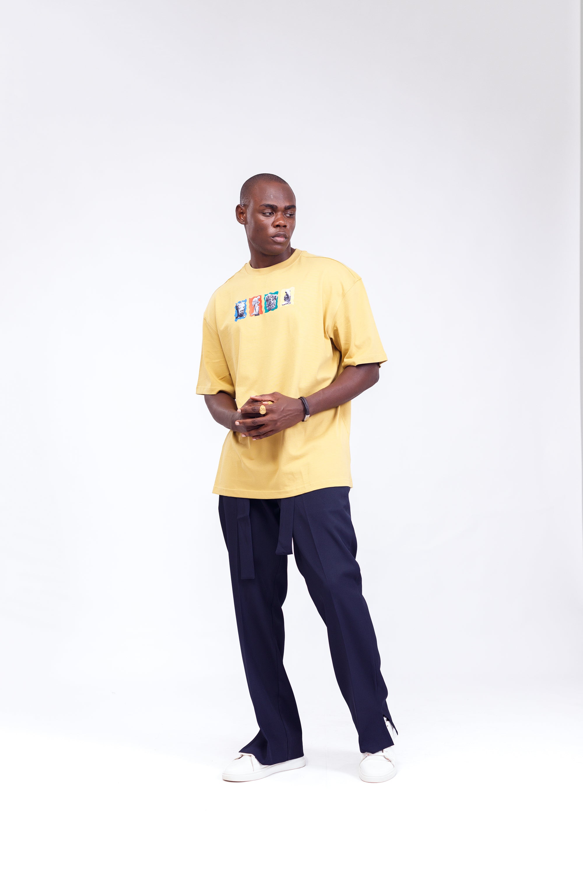 NACK Art Silk Pant in Navy Blue