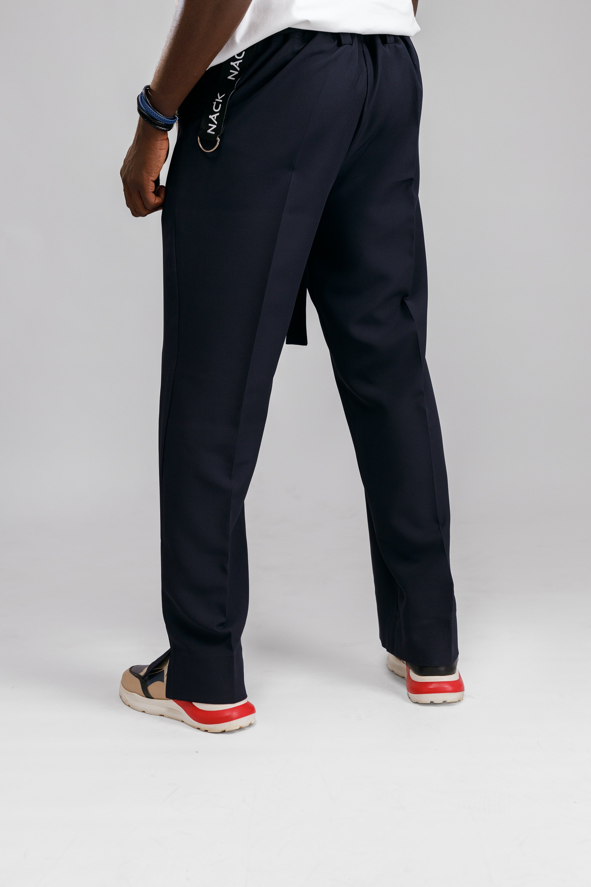 NACK Art Silk Pant in Navy Blue