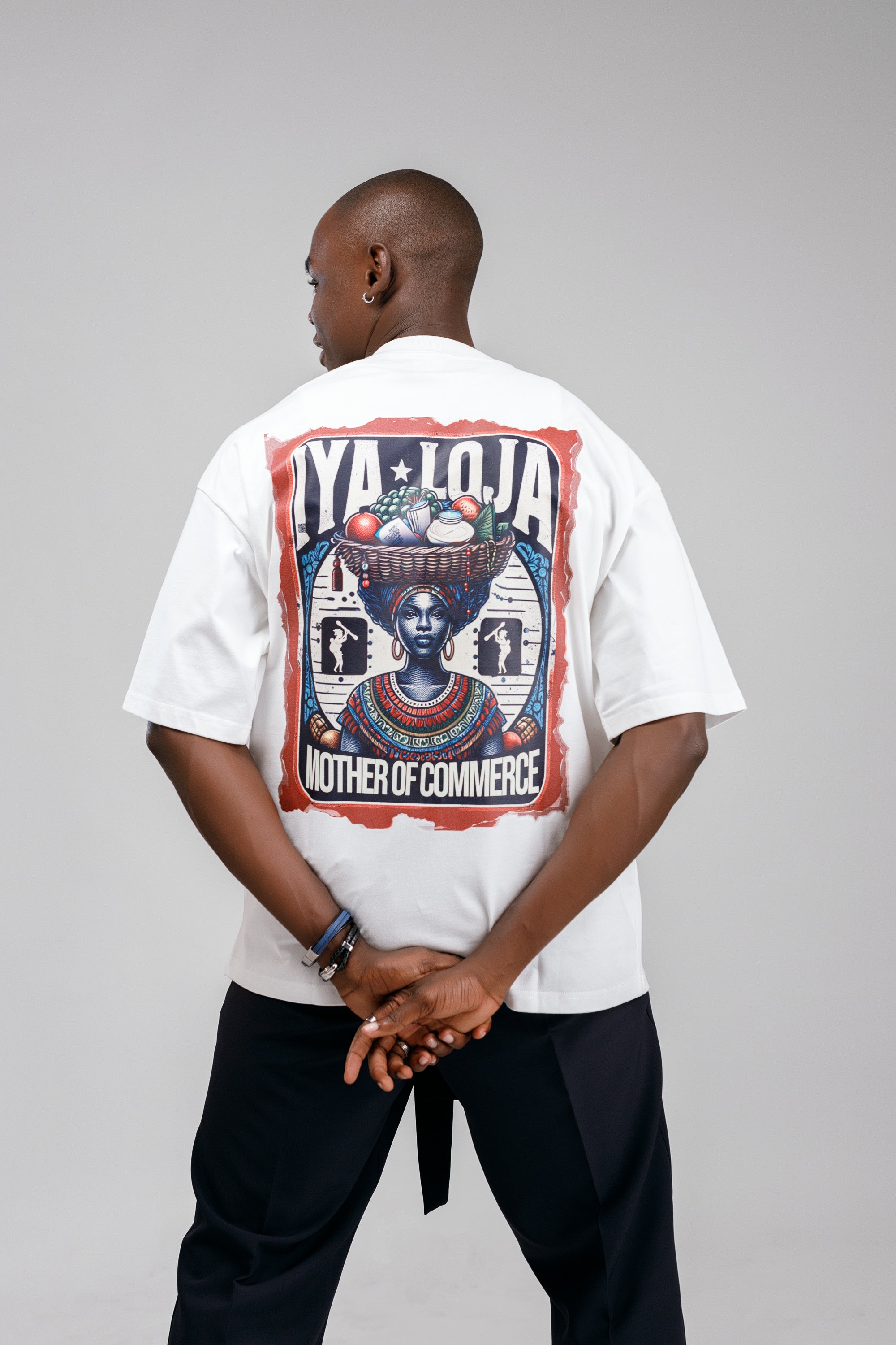 Iyaloja Tee (Pocket Logo) in White