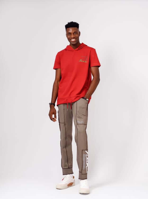 Hooded Tee in Red - Shirts & Tops