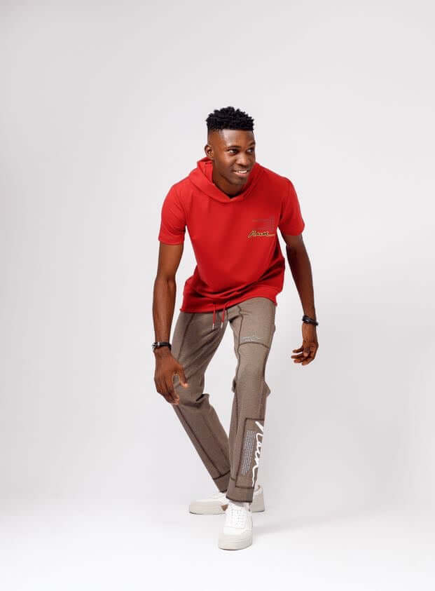 Hooded Tee in Red - Shirts & Tops