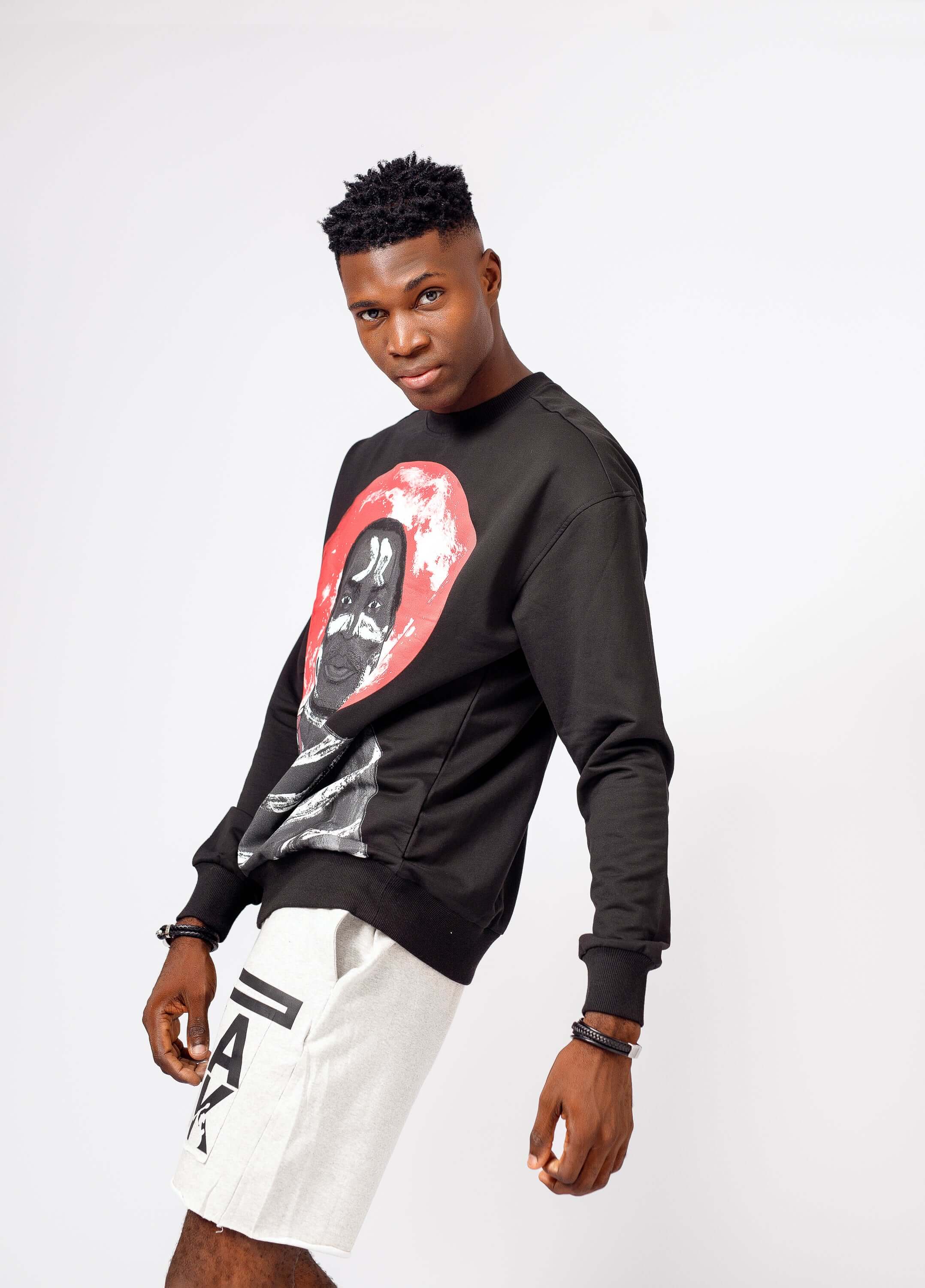 Fela Sweat Top in Black - Shirts & Tops