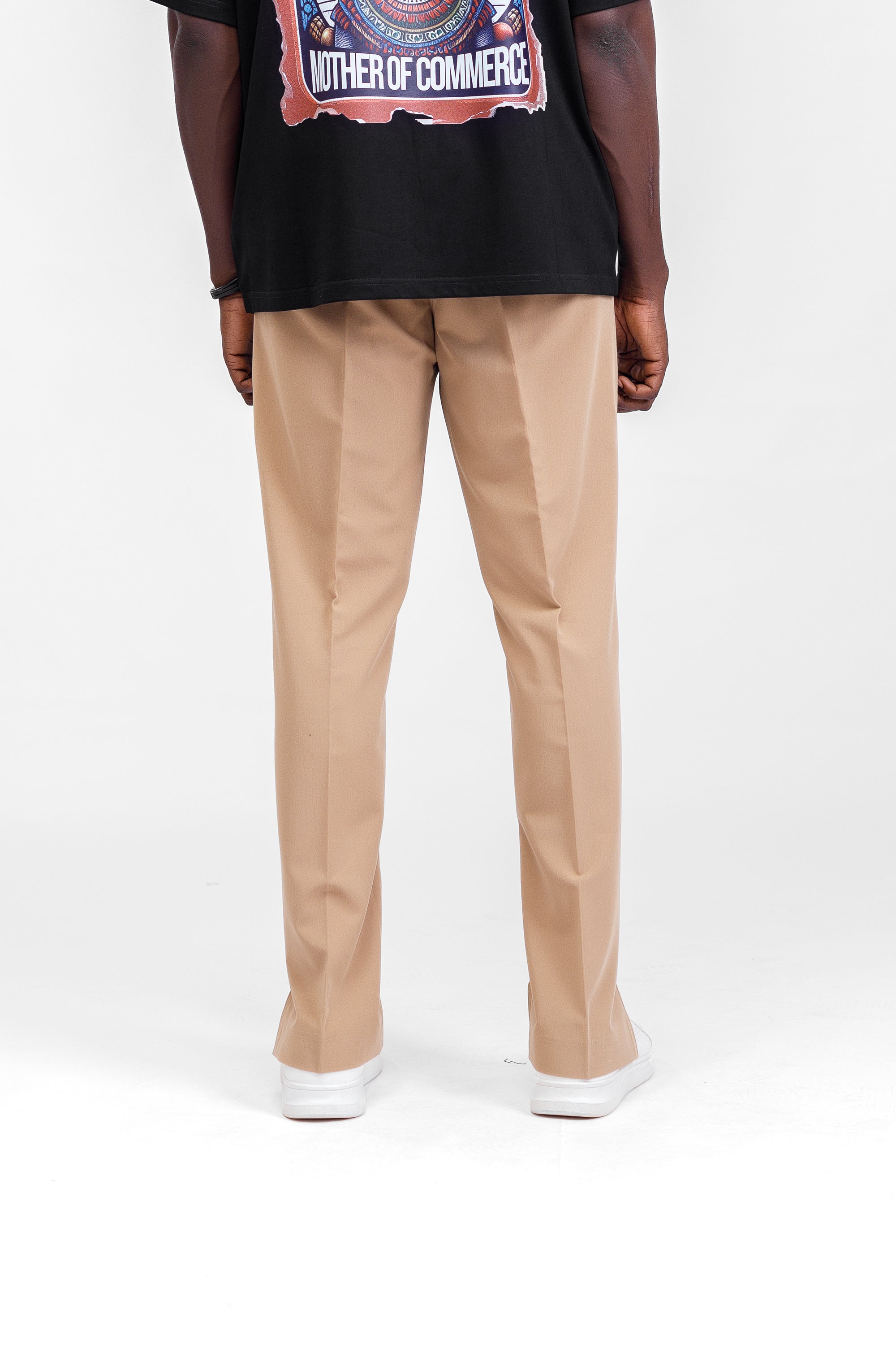 NACK Art Silk Pant in Beige