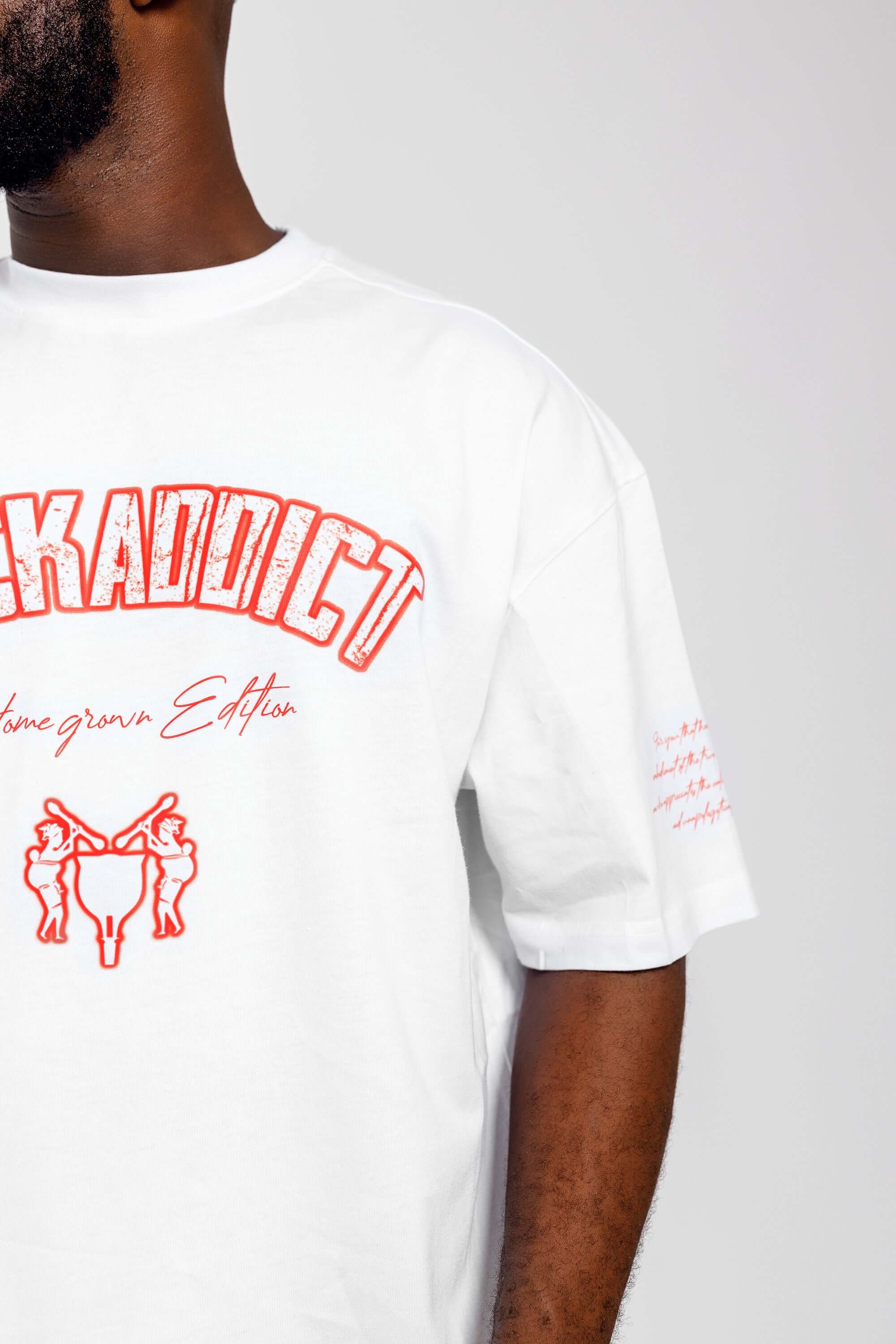 NACK Addict Tee in White (Oversized) - Uncategorized