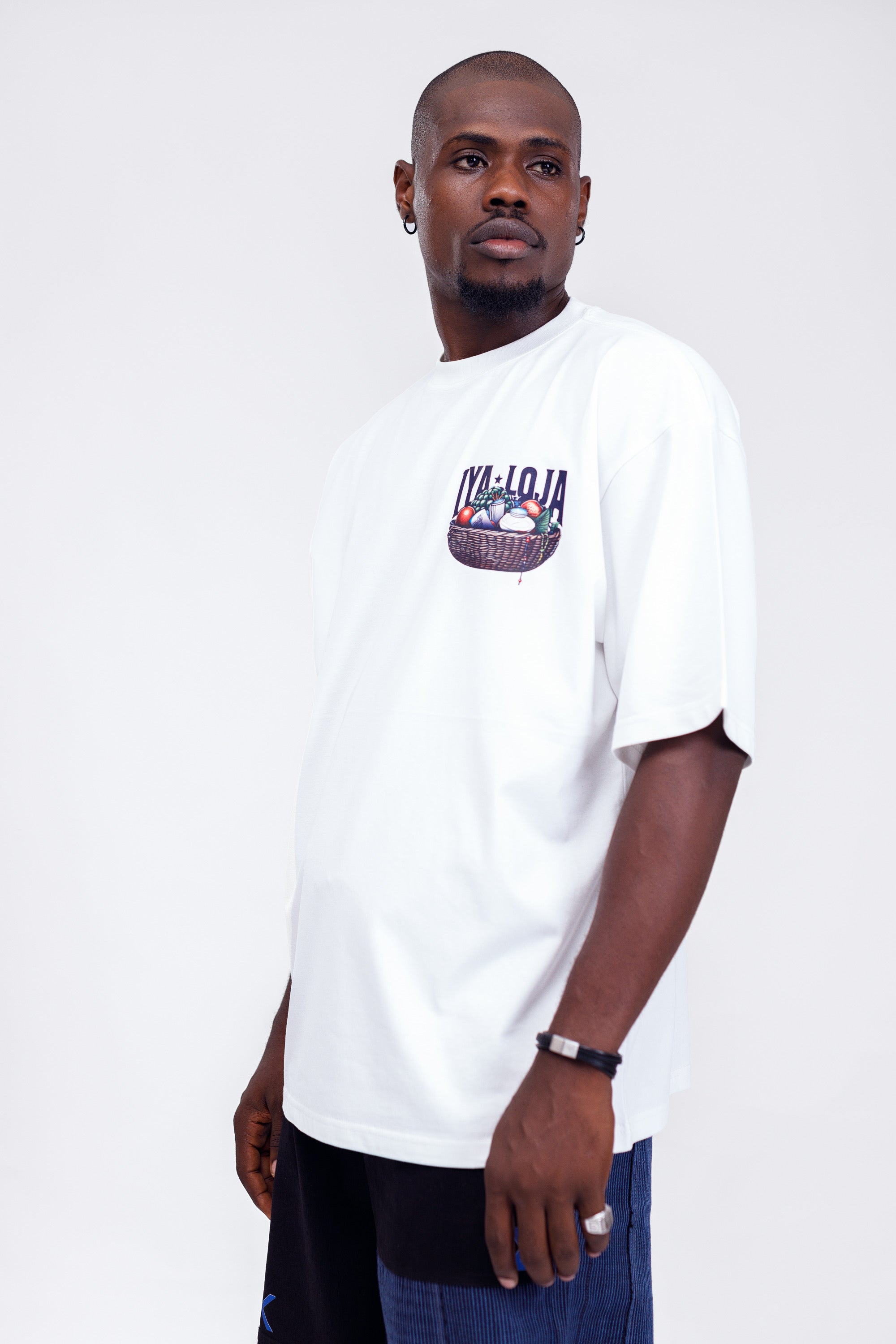 Iyaloja Tee (Pocket Logo) in White