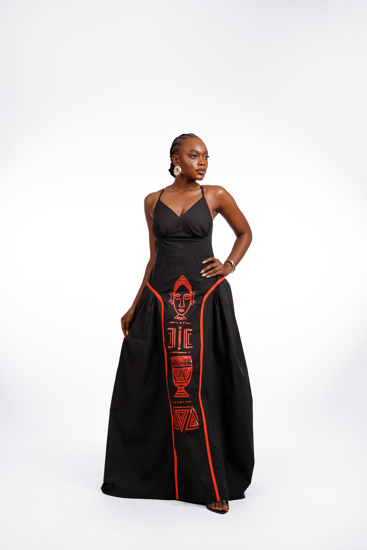Farrko Afro Dress in Black