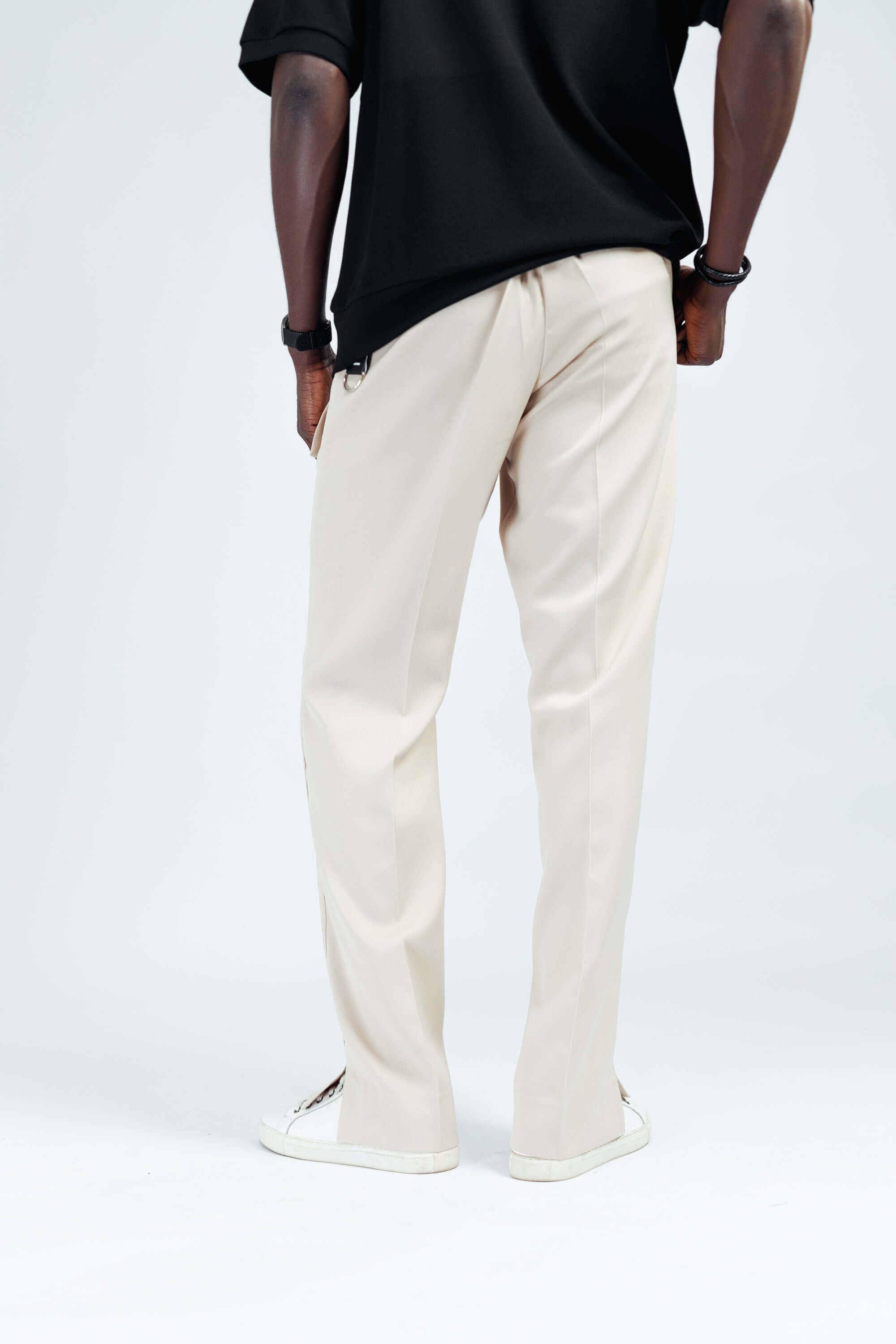 NACK Art Silk Pant in Beige - Pants