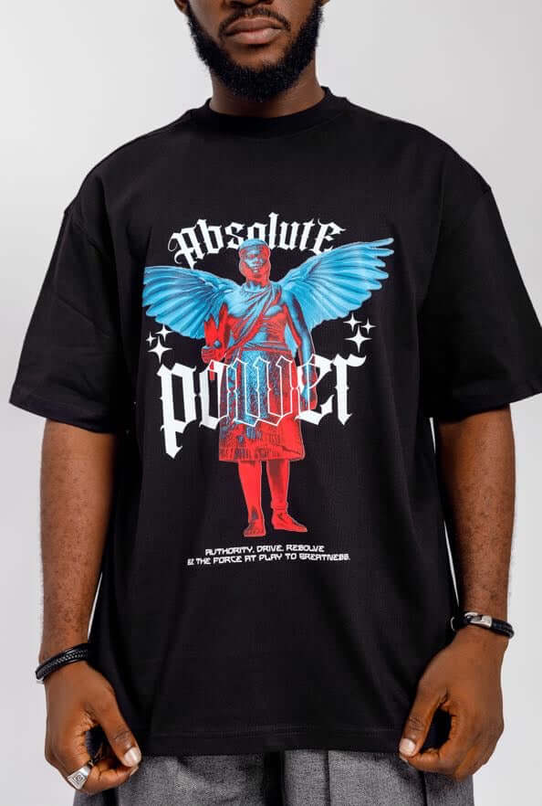 Absolute Power Tee in Black (Oversized) -