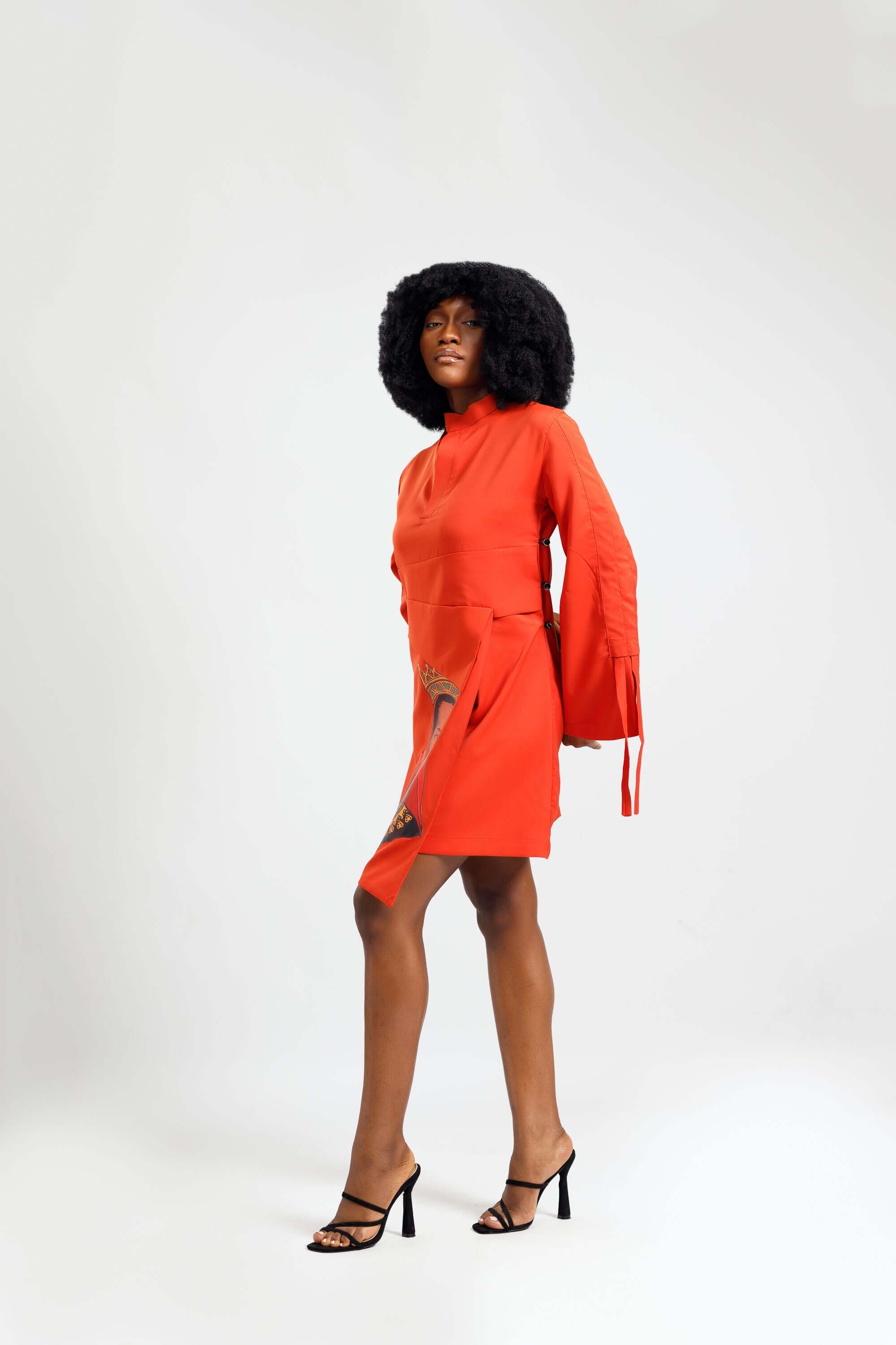 Wrap Dress in Orange - Dresses