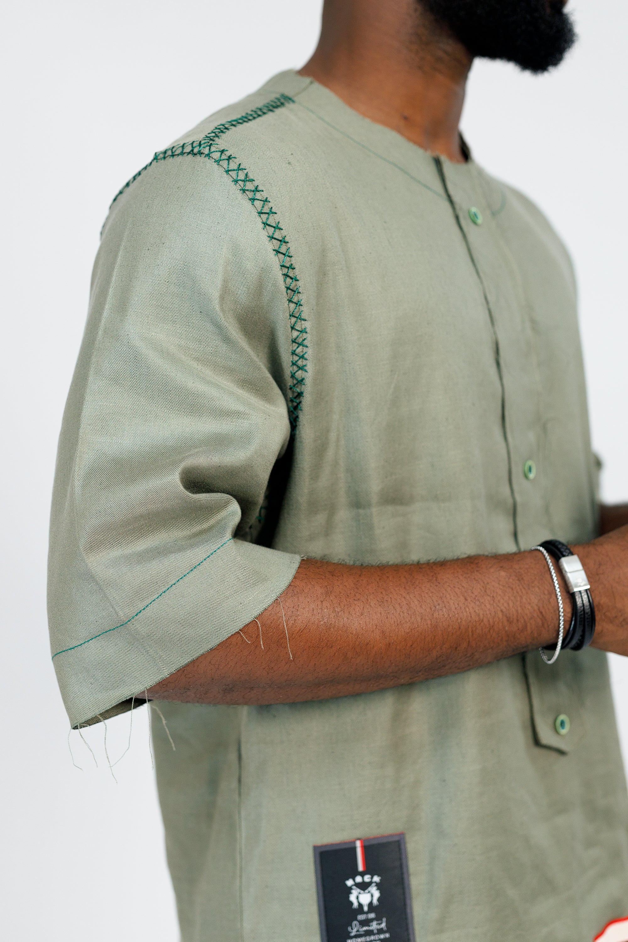 Native Linen Top in Green