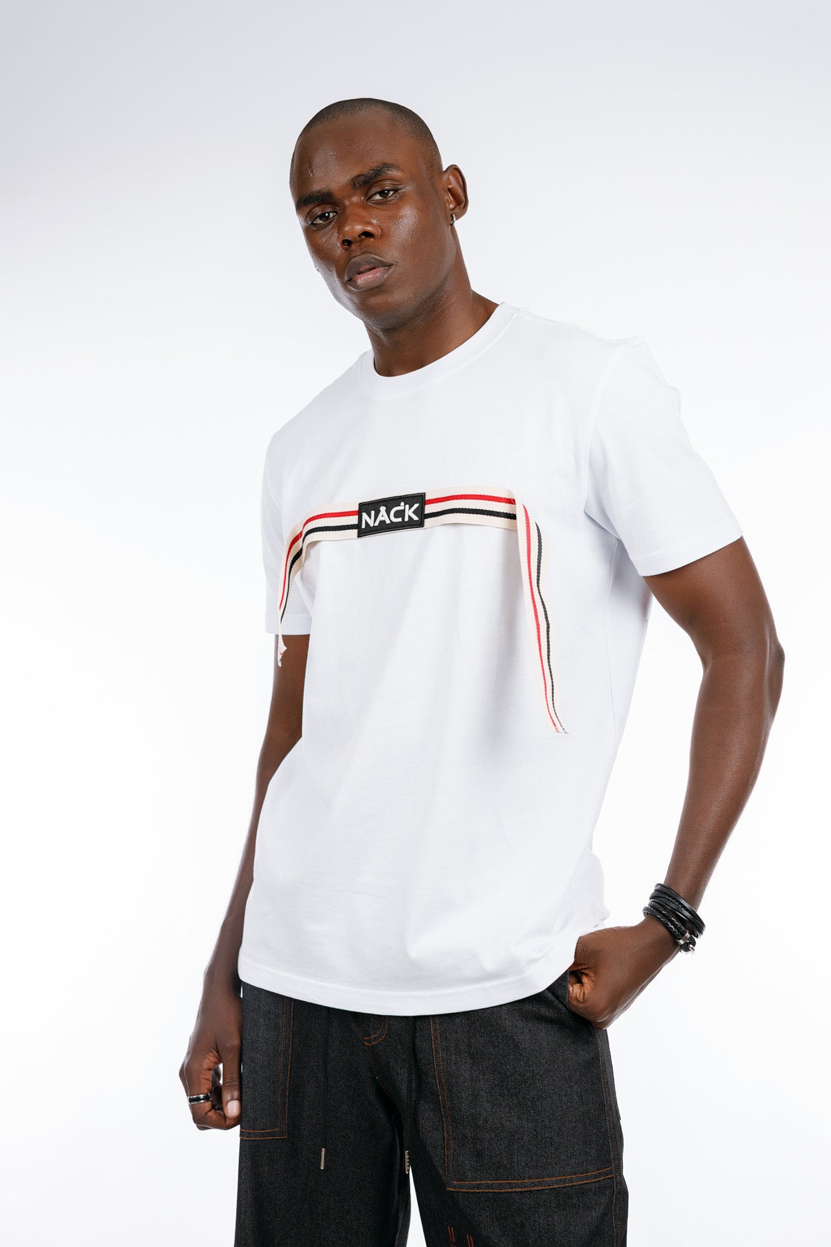 NACK Ribbon Tee in White