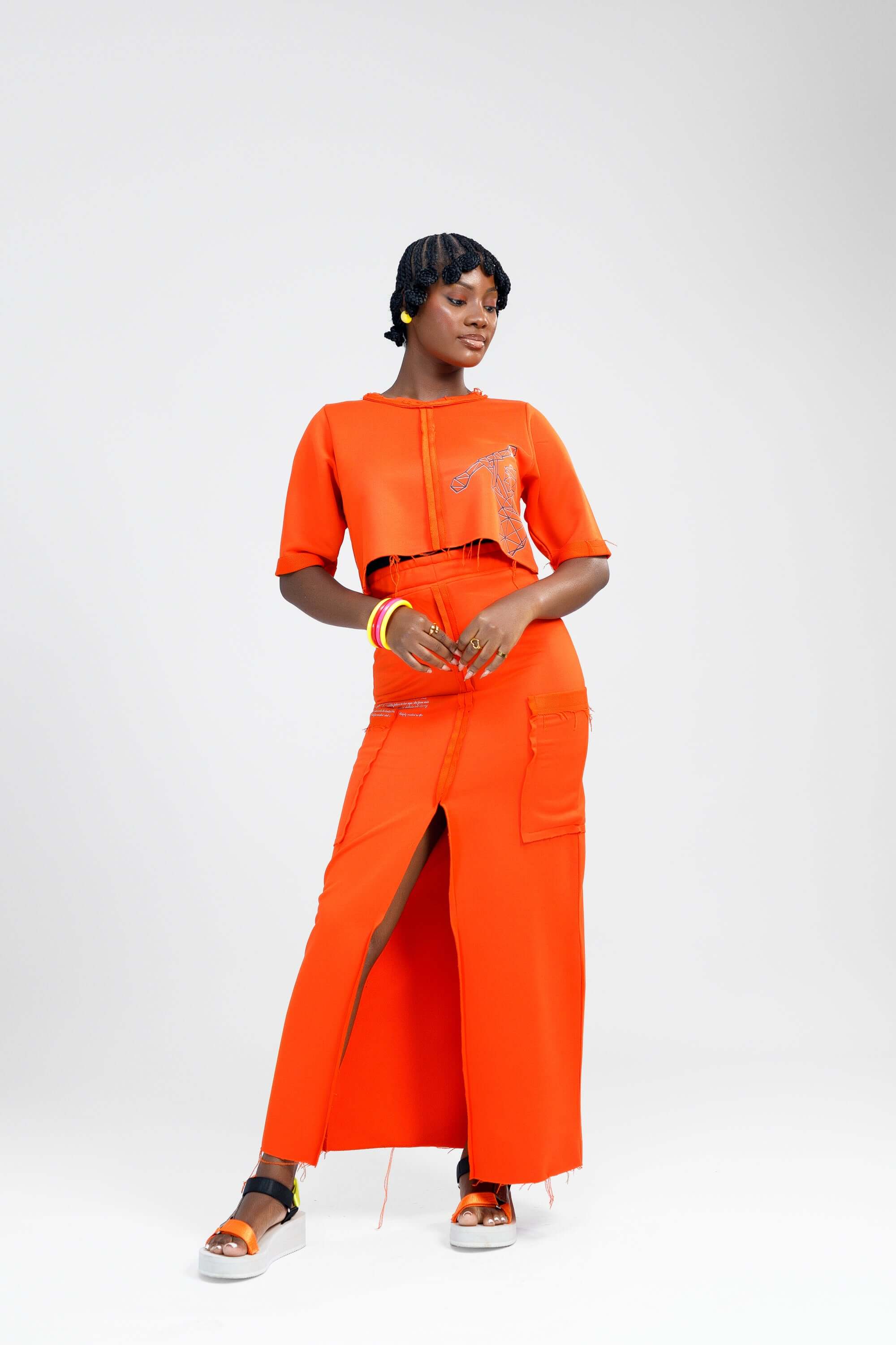 Female Karko 2pcs in Orange - Dresses