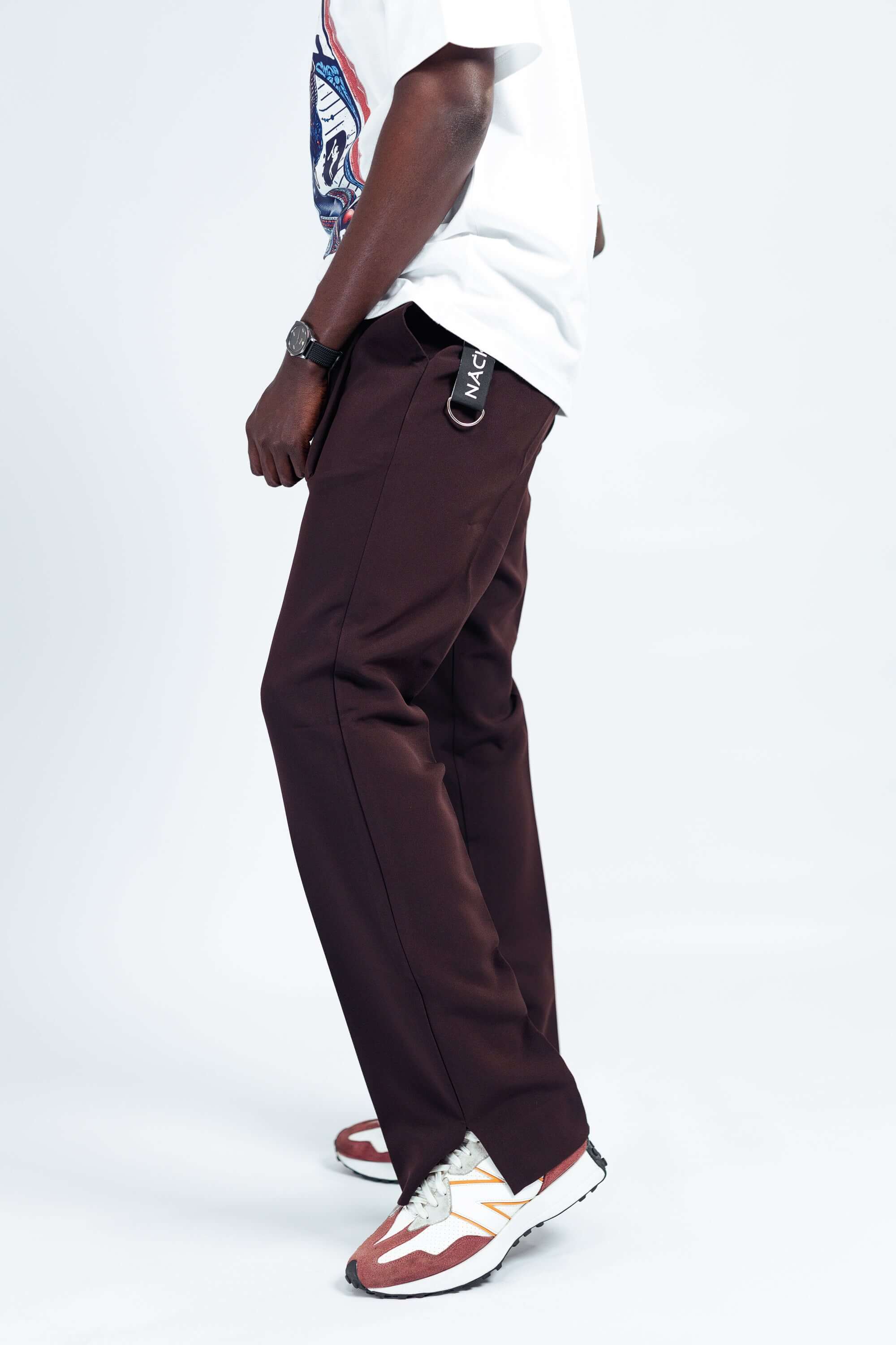 NACK Art Silk Pant in Brown - Pants