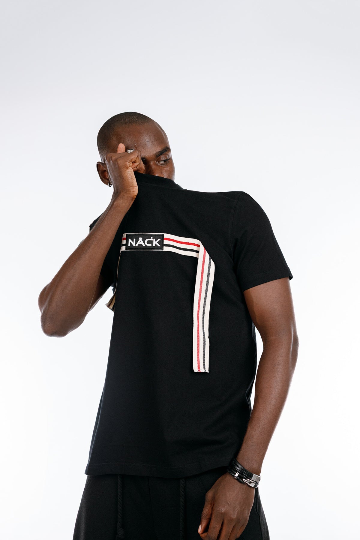 NACK Ribbon Tee in Black