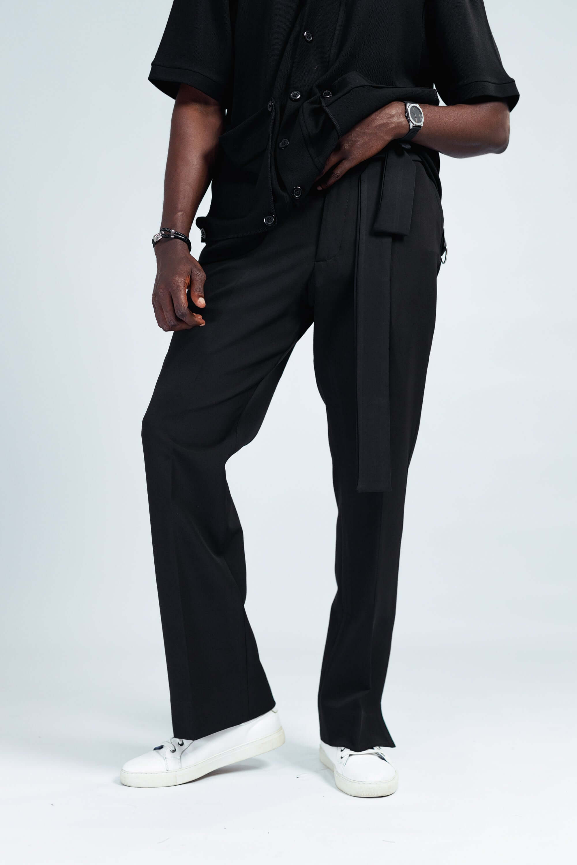 NACK Art Silk Pant in Black - Pants