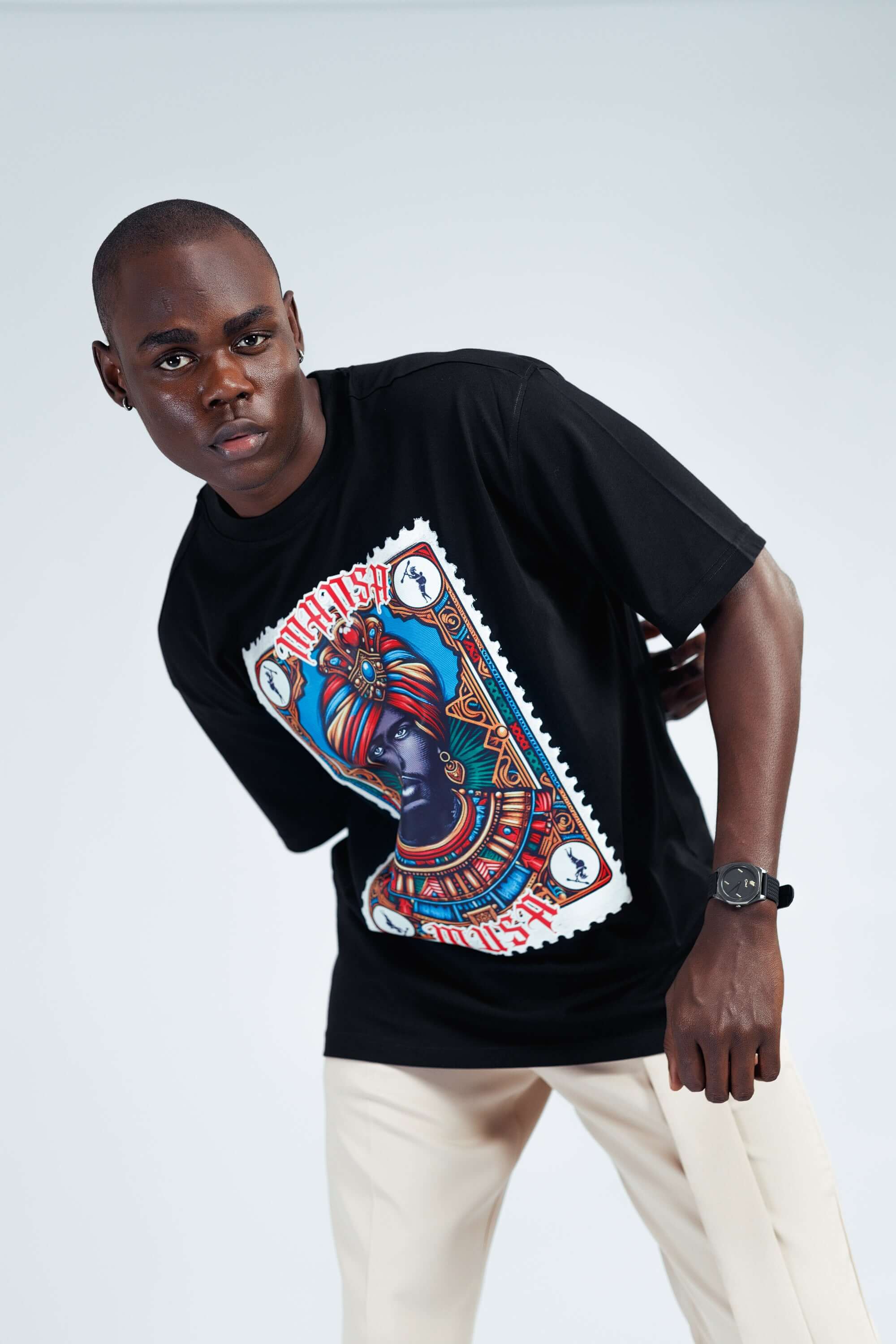 Mansa Musa Tee in Black - Uncategorized