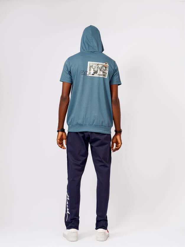 Hooded Tee in Teal Green - Shirts & Tops