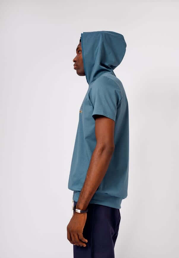 Hooded Tee in Teal Green - Shirts & Tops