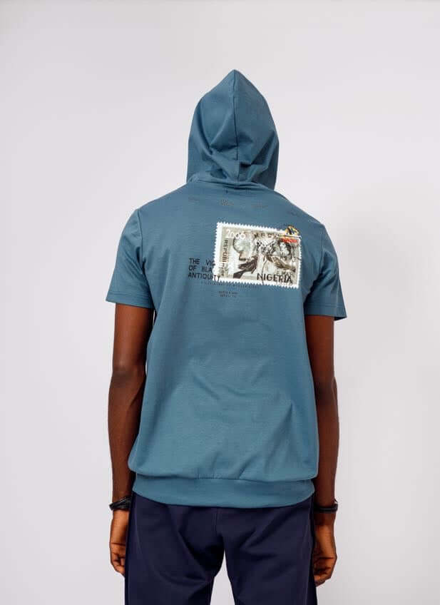 Hooded Tee in Teal Green - Shirts & Tops