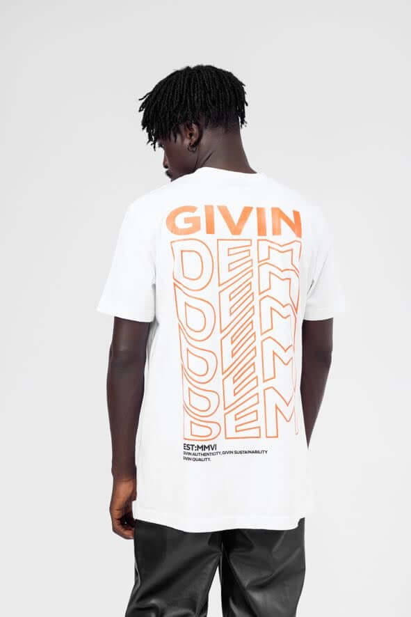 Givin Dem Tee in White - Shirts & Tops