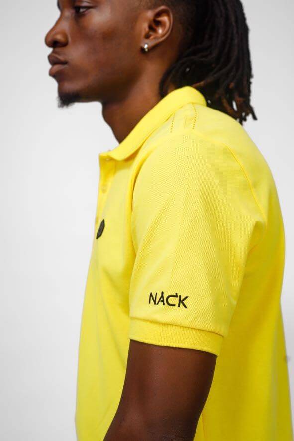 NACK PVC Polo in Yellow - Shirts & Tops