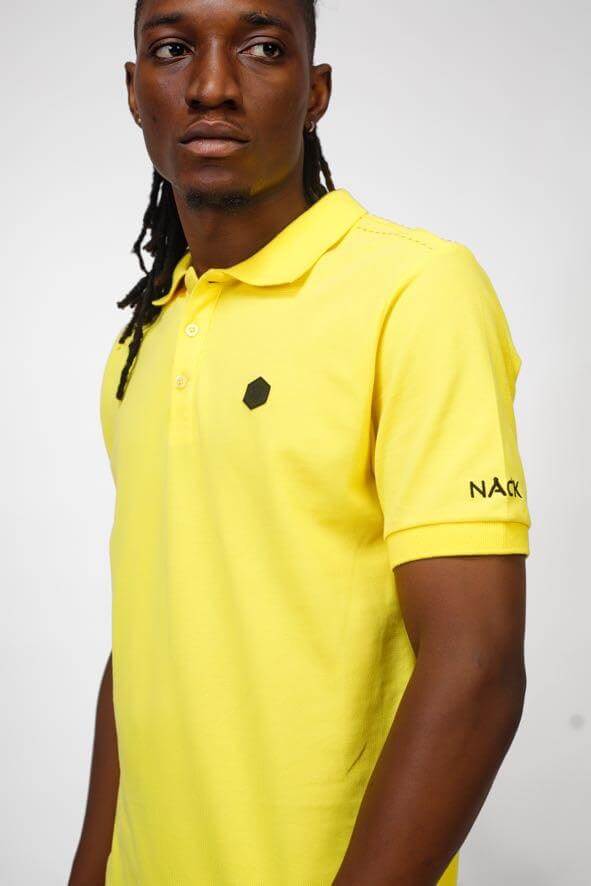 NACK PVC Polo in Yellow - Shirts & Tops