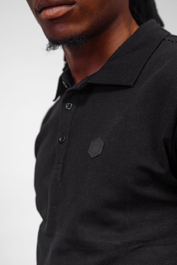 NACK PVC Polo in Black - Shirts & Tops