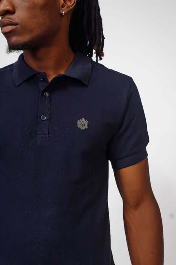 NACK PVC Polo in Navy Blue - Shirts & Tops