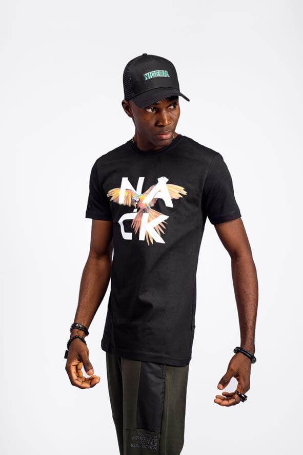 Afrobird Tee in Black - Shirts & Tops