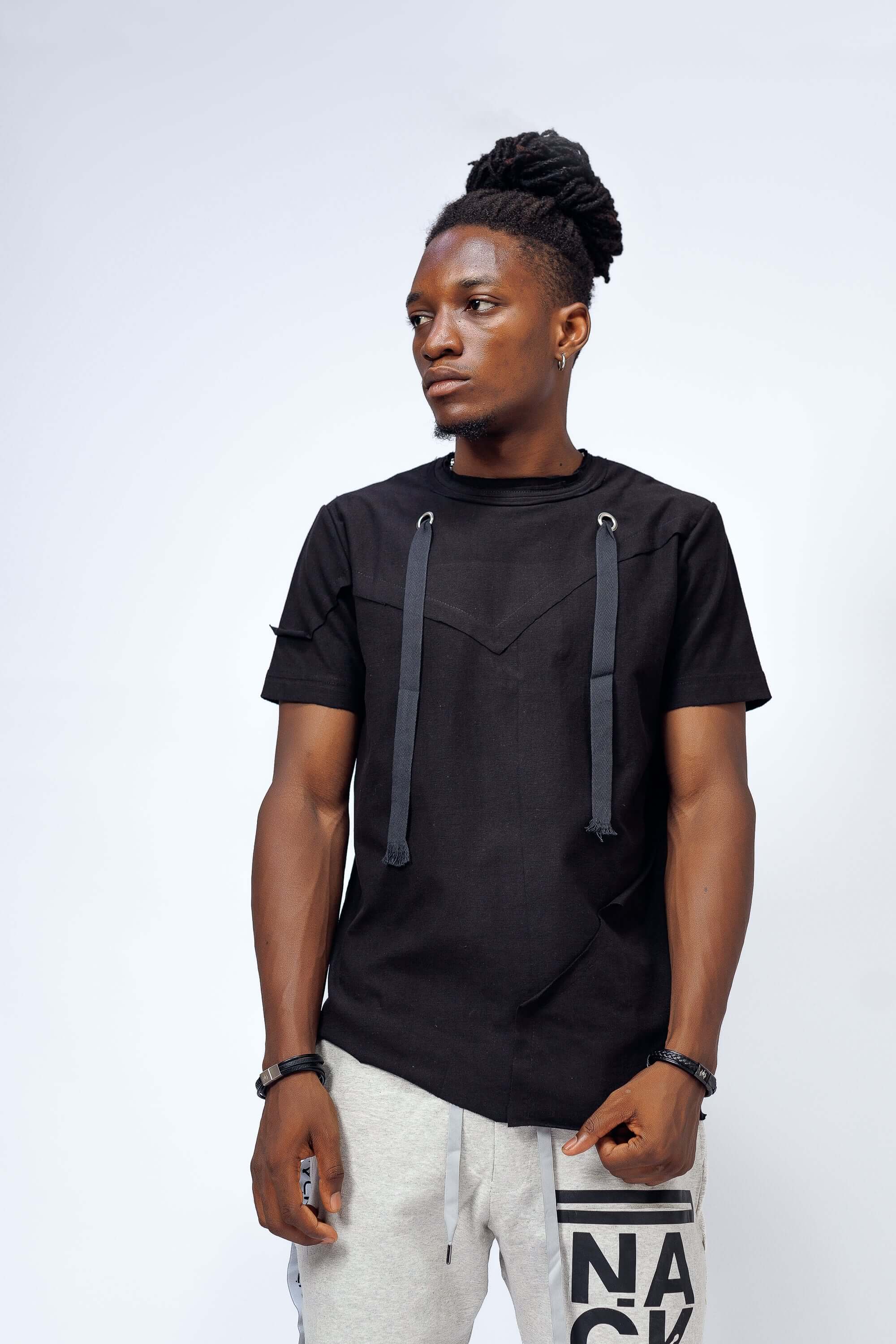 Imani Tee in Black - Shirts & Tops