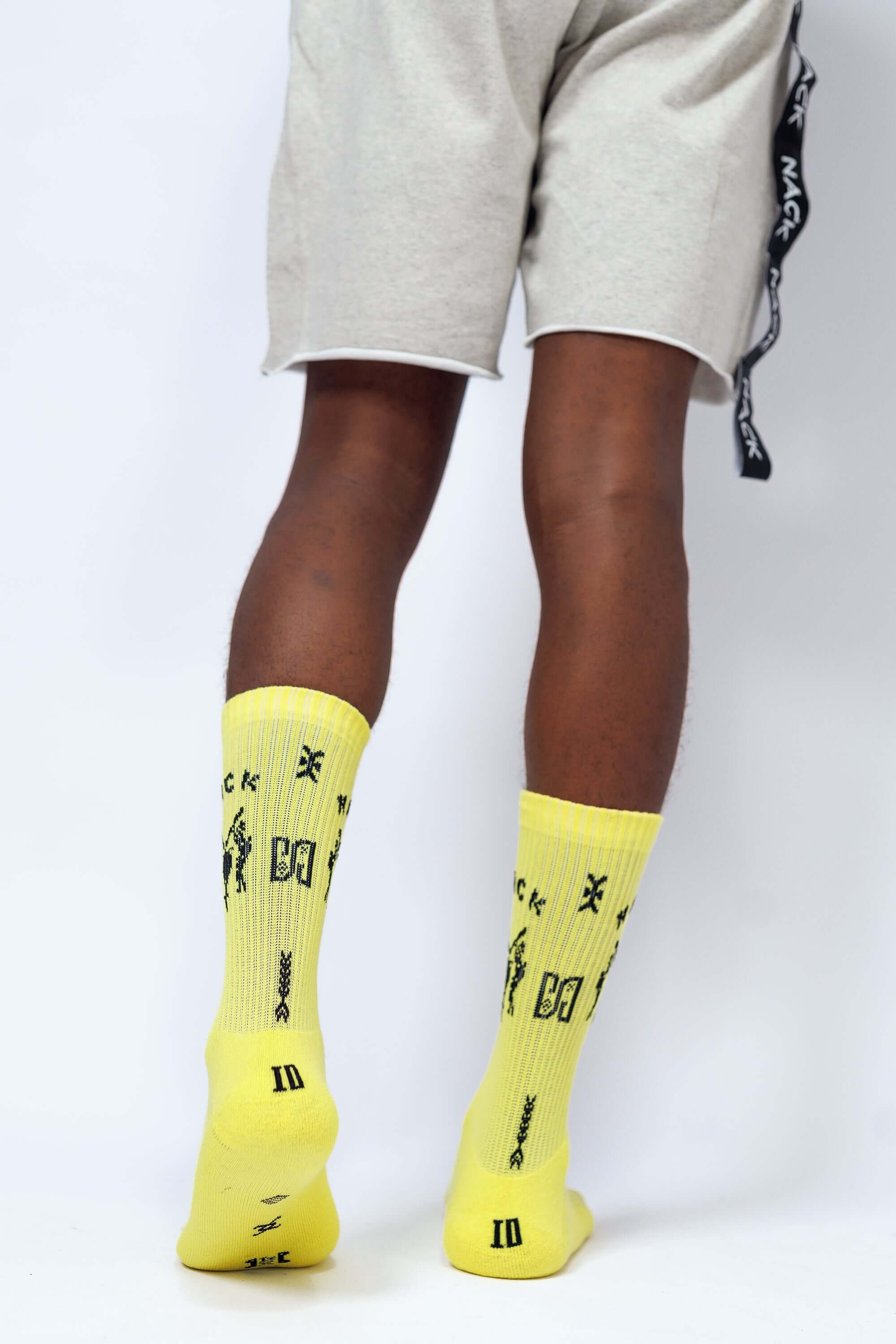 NACK Logo Socks in Yellow -