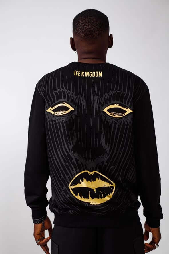 Ife Kingdom Sweat Top in Black - Shirts & Tops