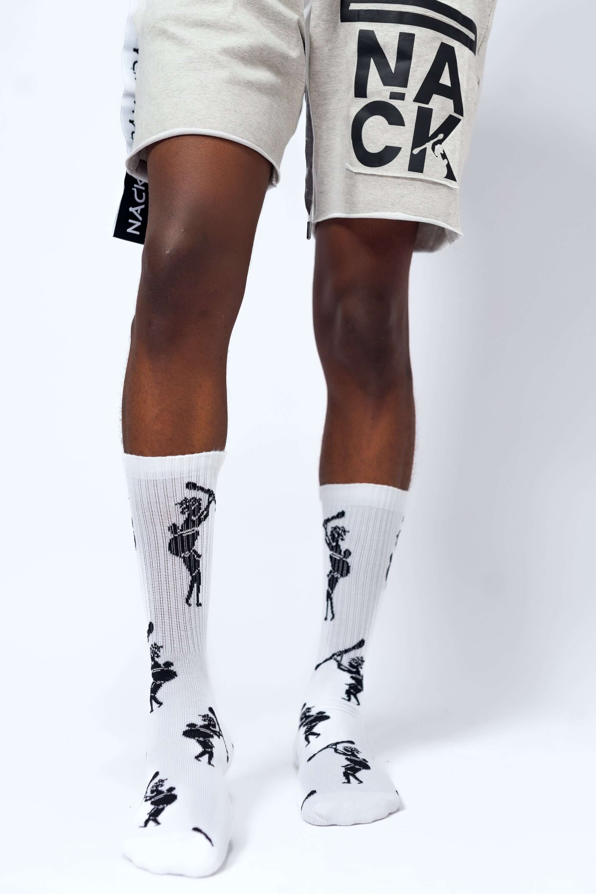 HF NACK Logo Socks in White - Socks