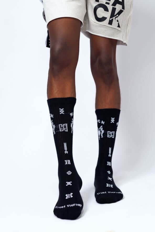 NACK Logo Socks in Black -