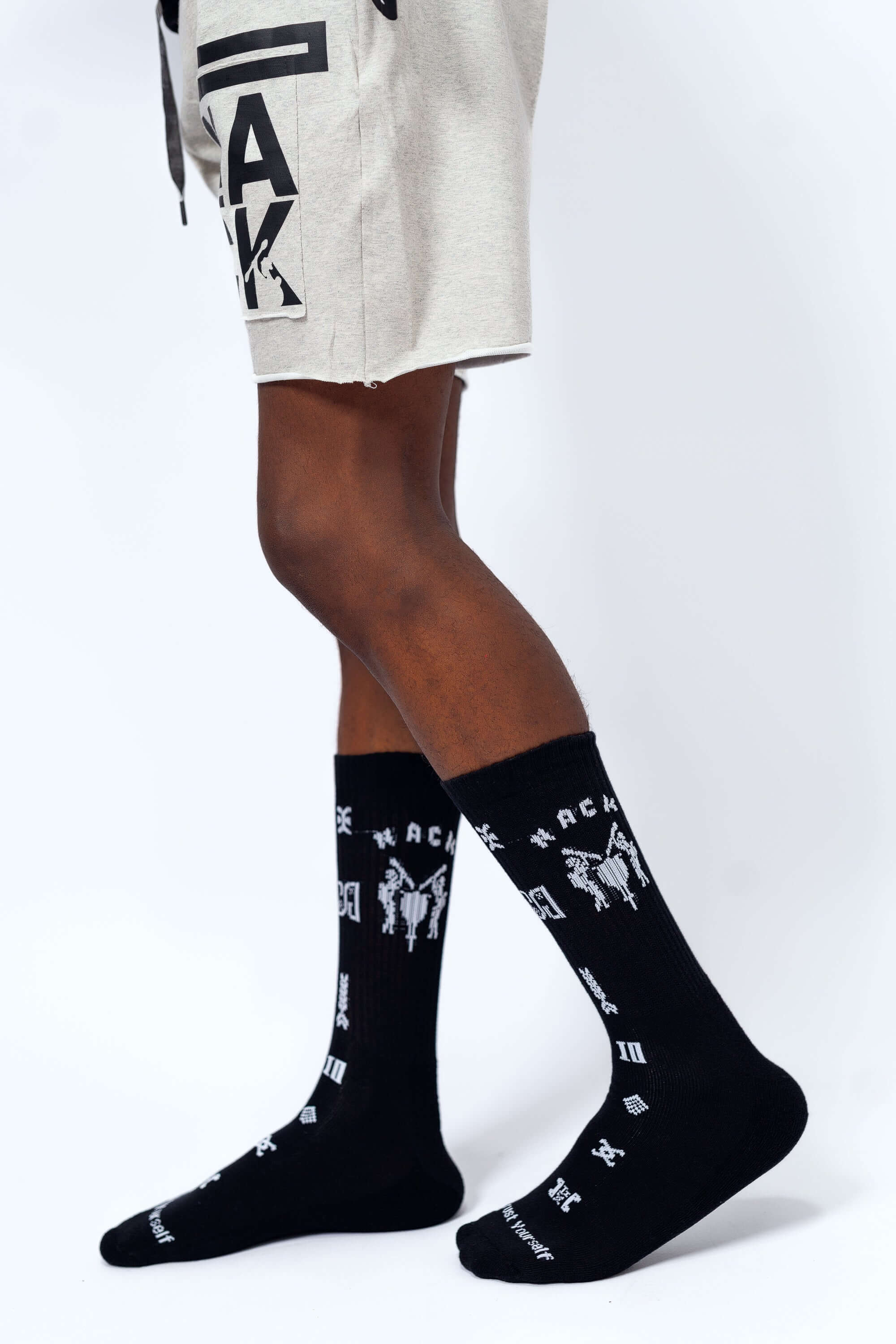 NACK Logo Socks in Black -