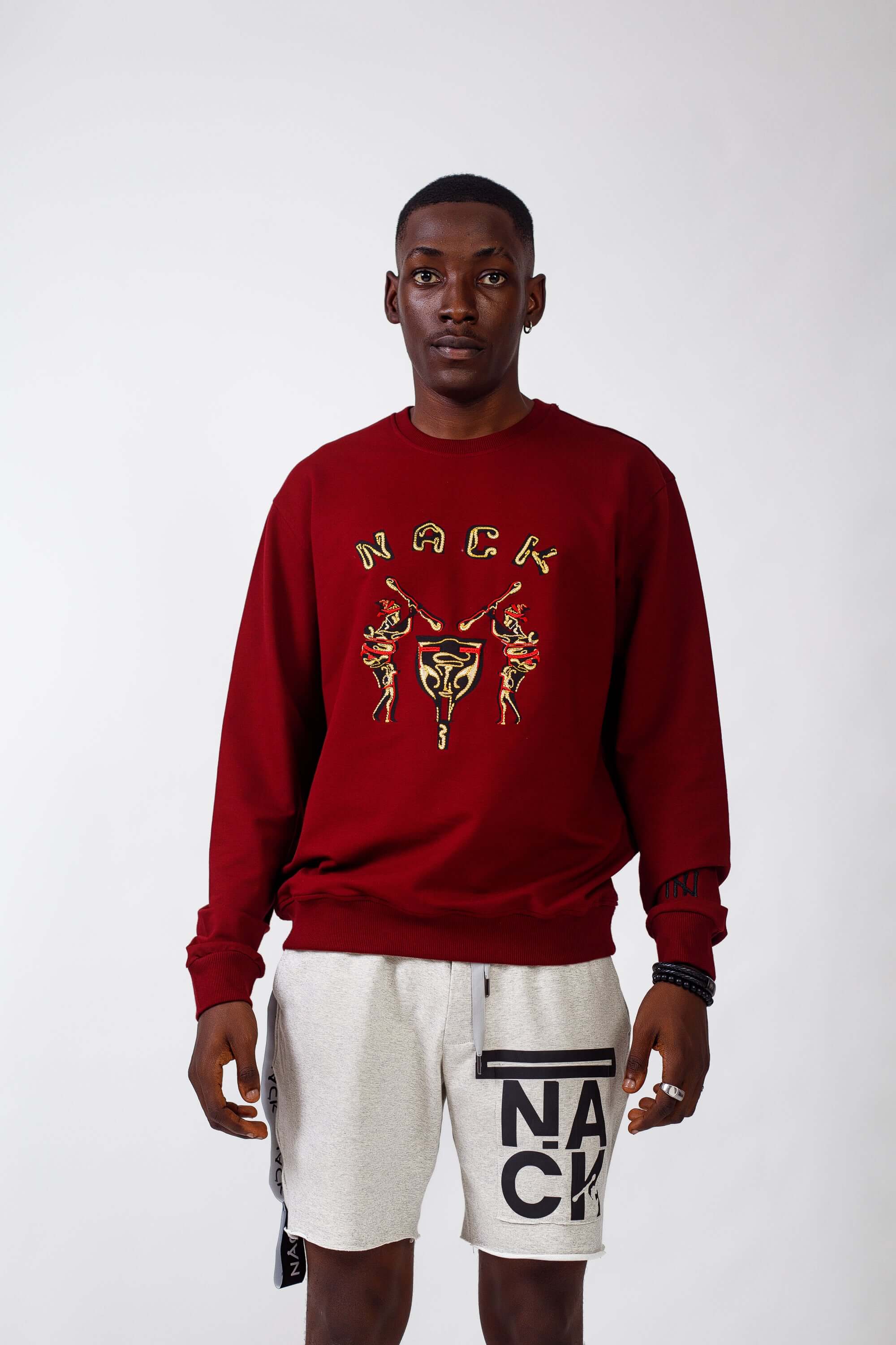 NACK Classic Sweat Top in Wine - Shirts & Tops