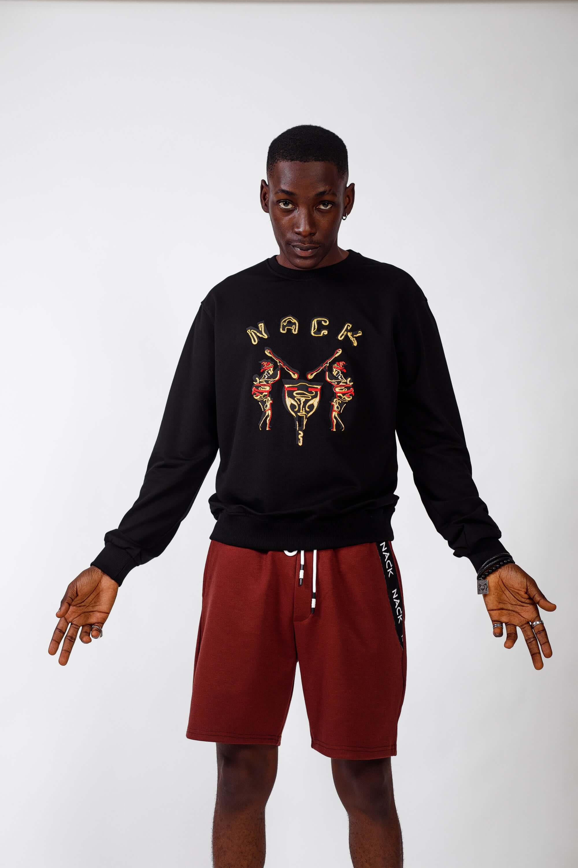 NACK Classic Sweat Top in Black - Shirts & Tops