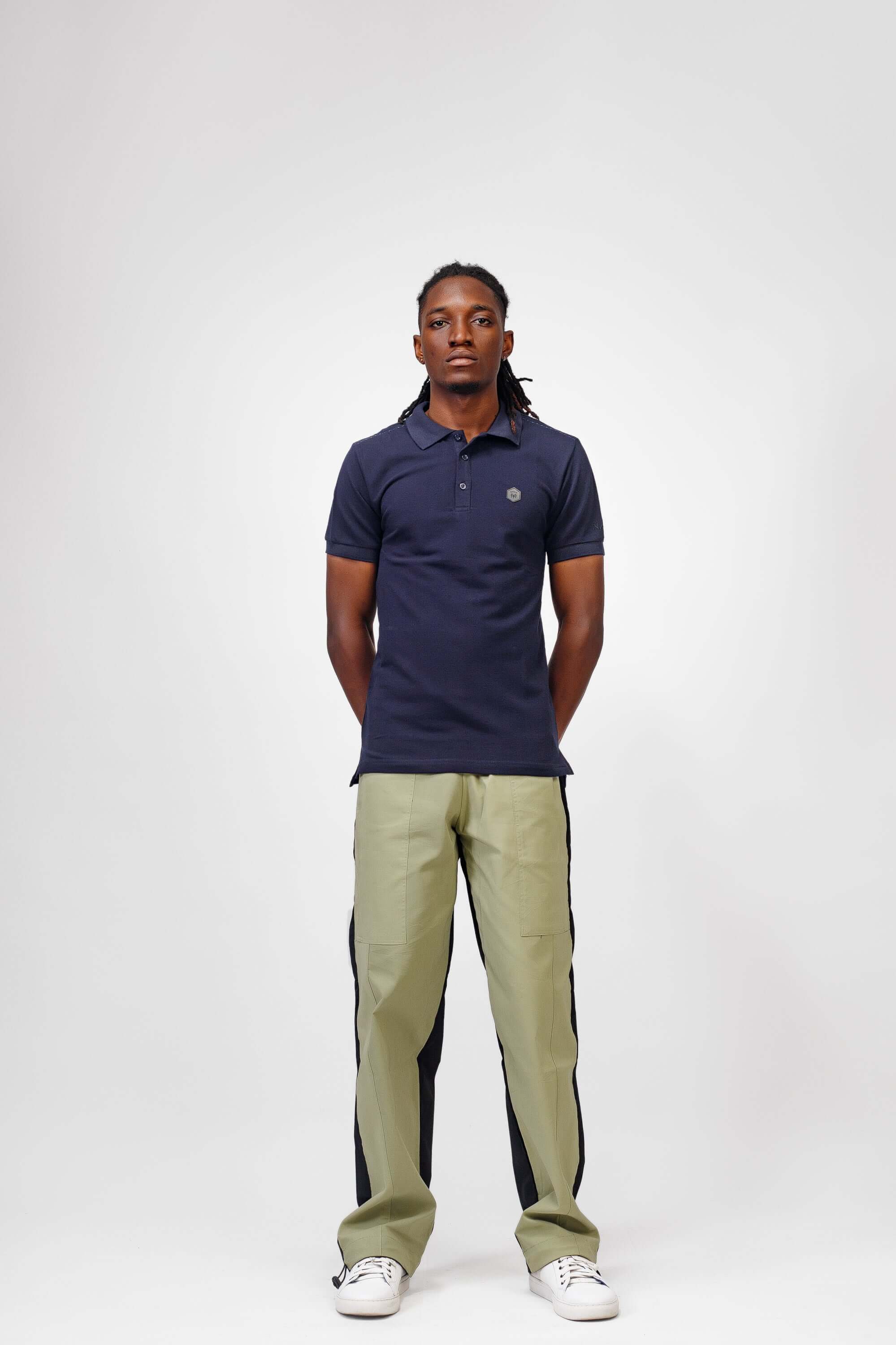 NACK PVC Polo in Navy Blue - Shirts & Tops