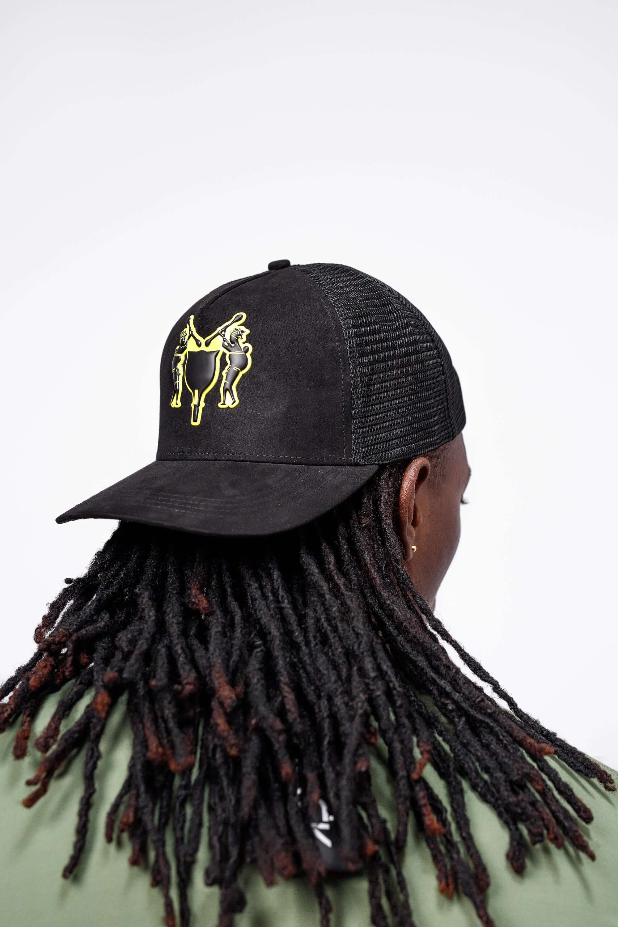 NACK 3D Logo Cap in Black/Yellow - Hats