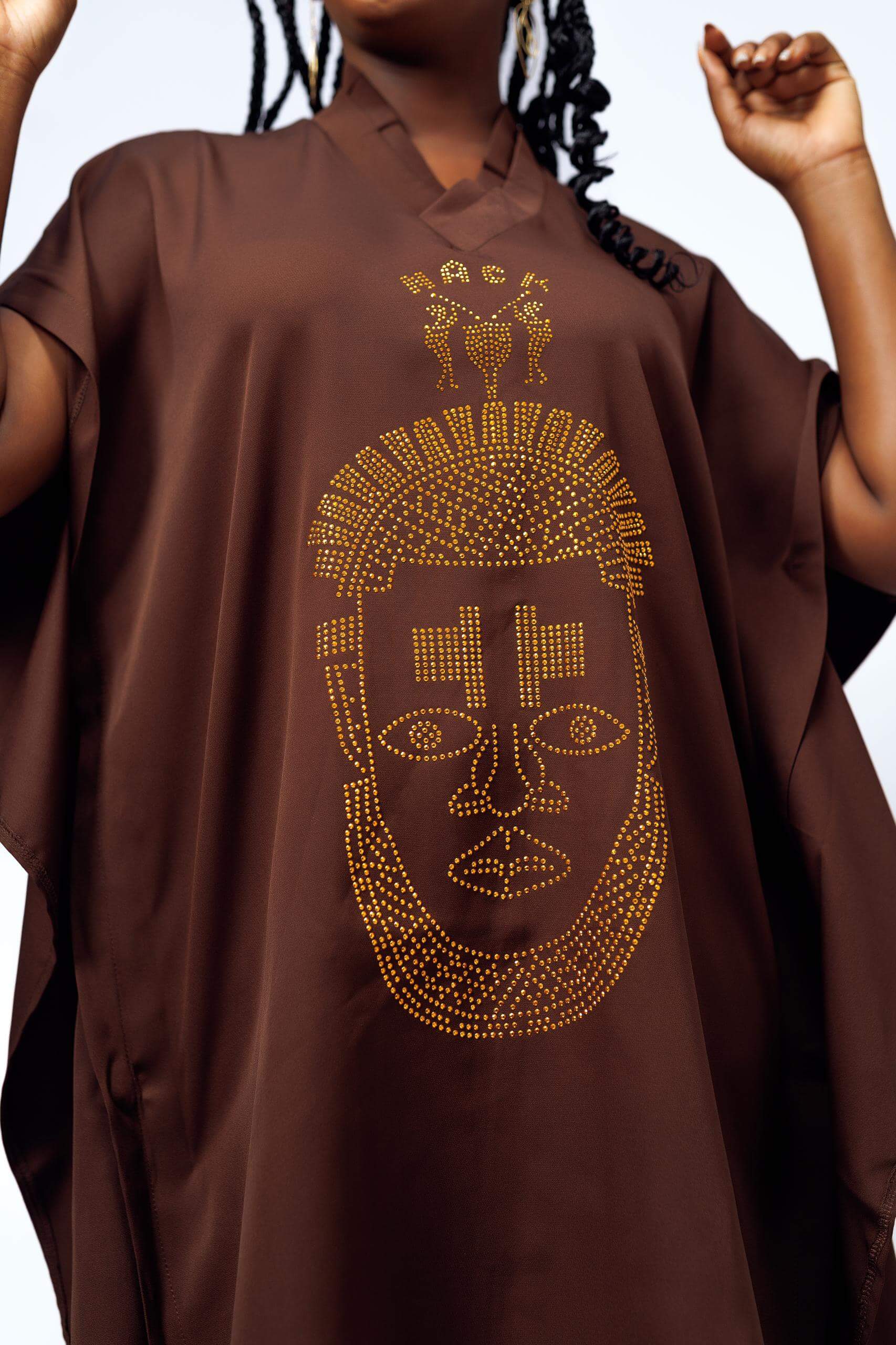 Festac Native Dress in Brown - Dresses