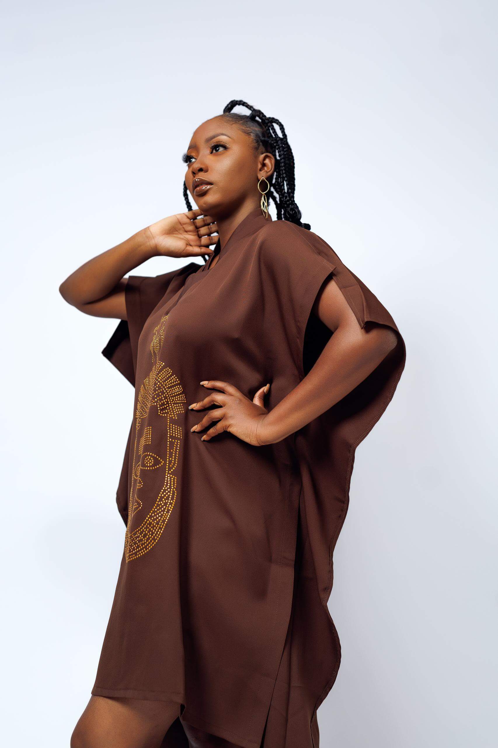 Festac Native Dress in Brown - Dresses