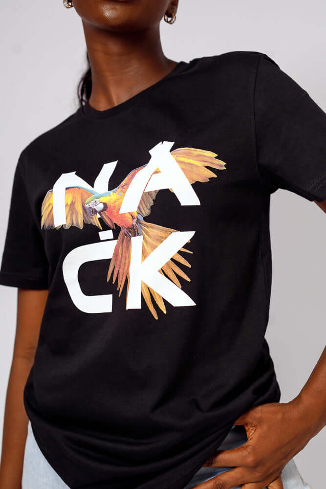 Afrobird Tee in Black - Shirts & Tops