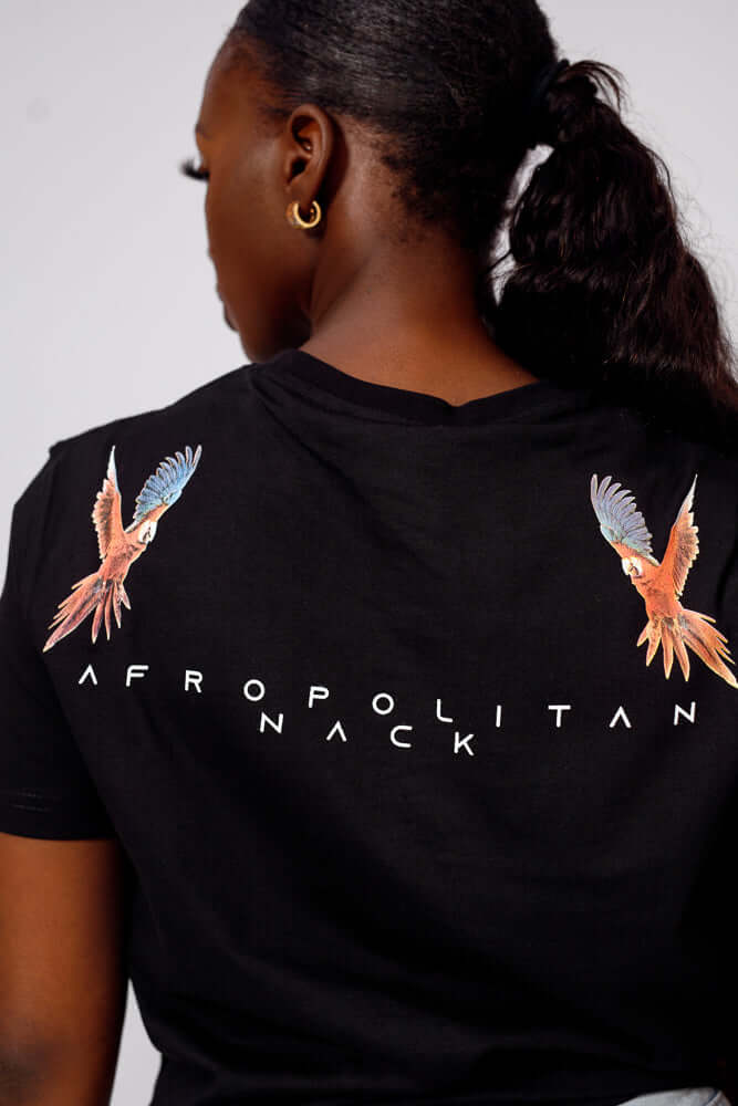 Afrobird Tee in Black - Shirts & Tops